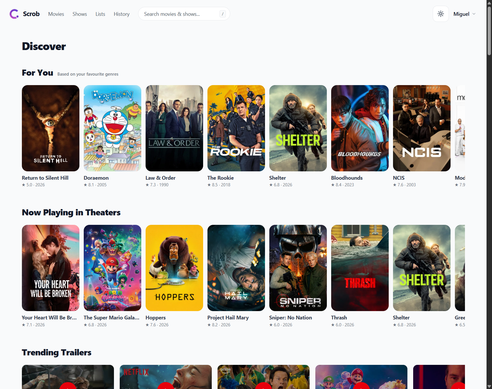 Light mode discover page